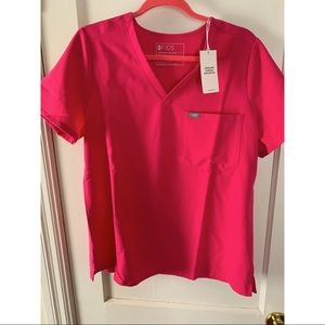 Figs Catarina one pocket scrub top Shocking pink L